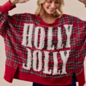 NEW Bibi Holly Jolly Oversized Sweatshirt